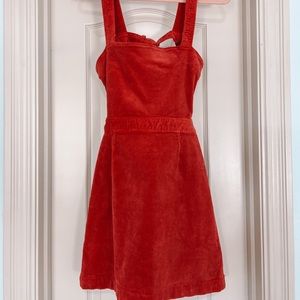 Forever 21 - red corduroy overall dress